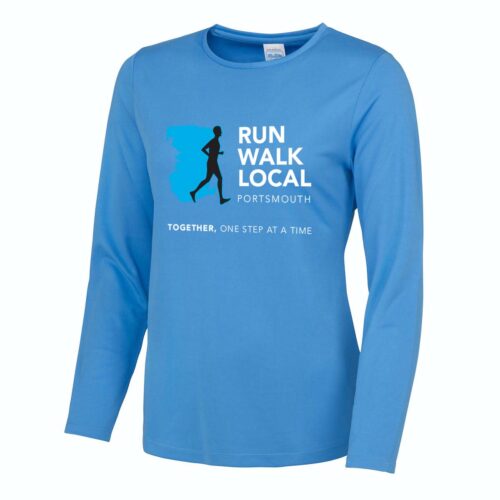 Sapphire Blue Ladies Long Sleeve T-Shirt